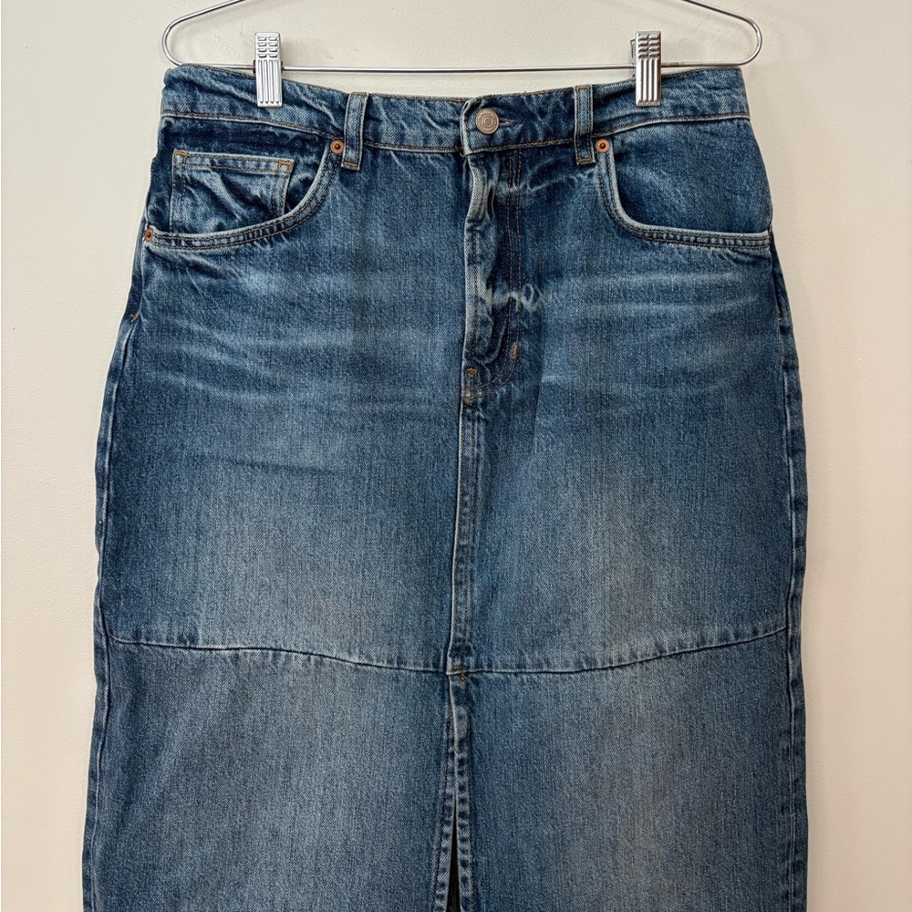 NWOT Reformation Tazz Slit Maxi Denim Skirt Size 29 Women’s - Picture 4 of 16